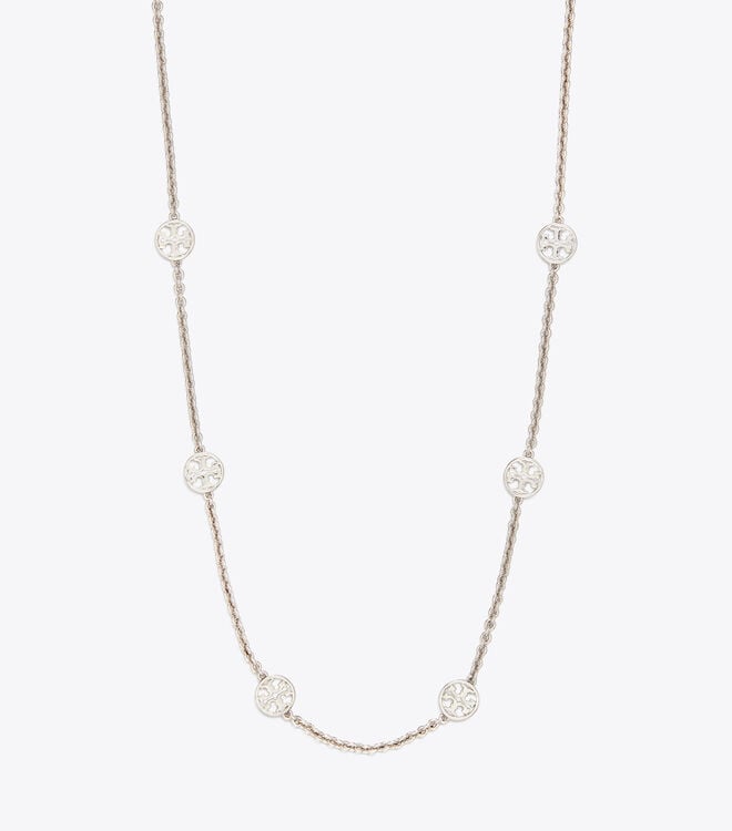 Silver Women\'s Tory Burch Miller Delicate Necklace | XEIZMR-961