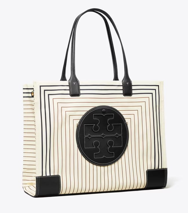 Stripe / Black Women\'s Tory Burch Ella Printed Handbag | ETDOLX-531