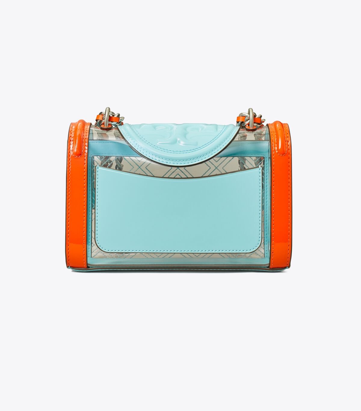 Turquoise Women's Tory Burch Small Fleming Clear Convertible Shoulder Bags | OUFWDS-870