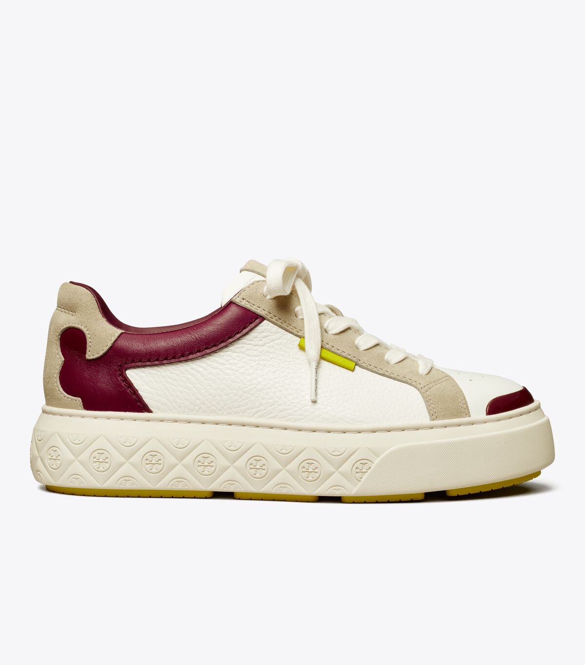 White / Burgundy Women's Tory Burch Ladybug Sneakers | KRPTHL-703