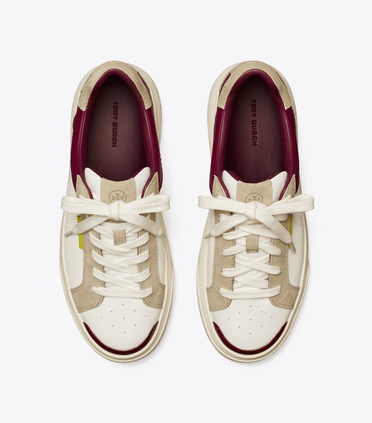 White / Burgundy Women's Tory Burch Ladybug Sneakers | KRPTHL-703