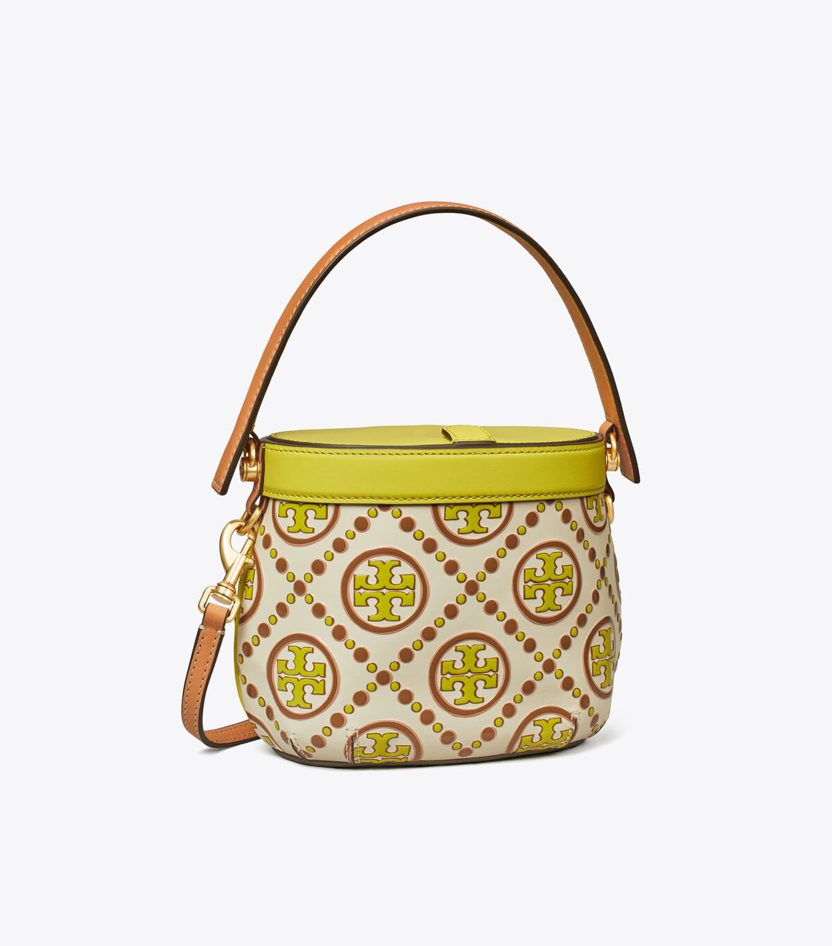 White / Light Green Women\'s Tory Burch T Monogram Contrast Embossed Canteen Crossbody Bags | RFKQWY-725