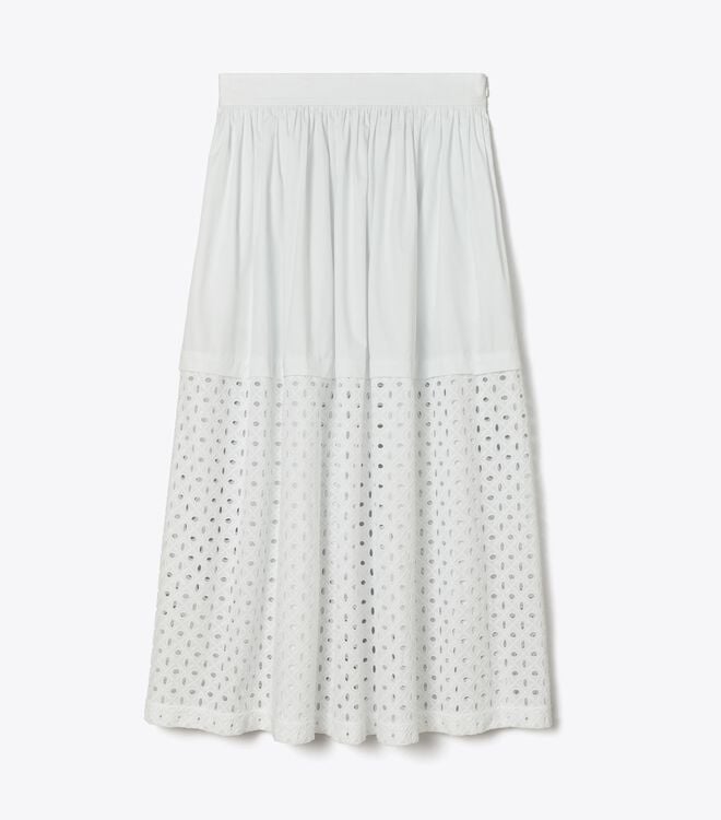 White Women\'s Tory Burch Eyelet Skirts | GZBVON-192