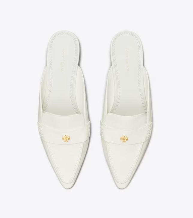 White Women's Tory Burch Pointed Backless Loafers | RCPJSG-071