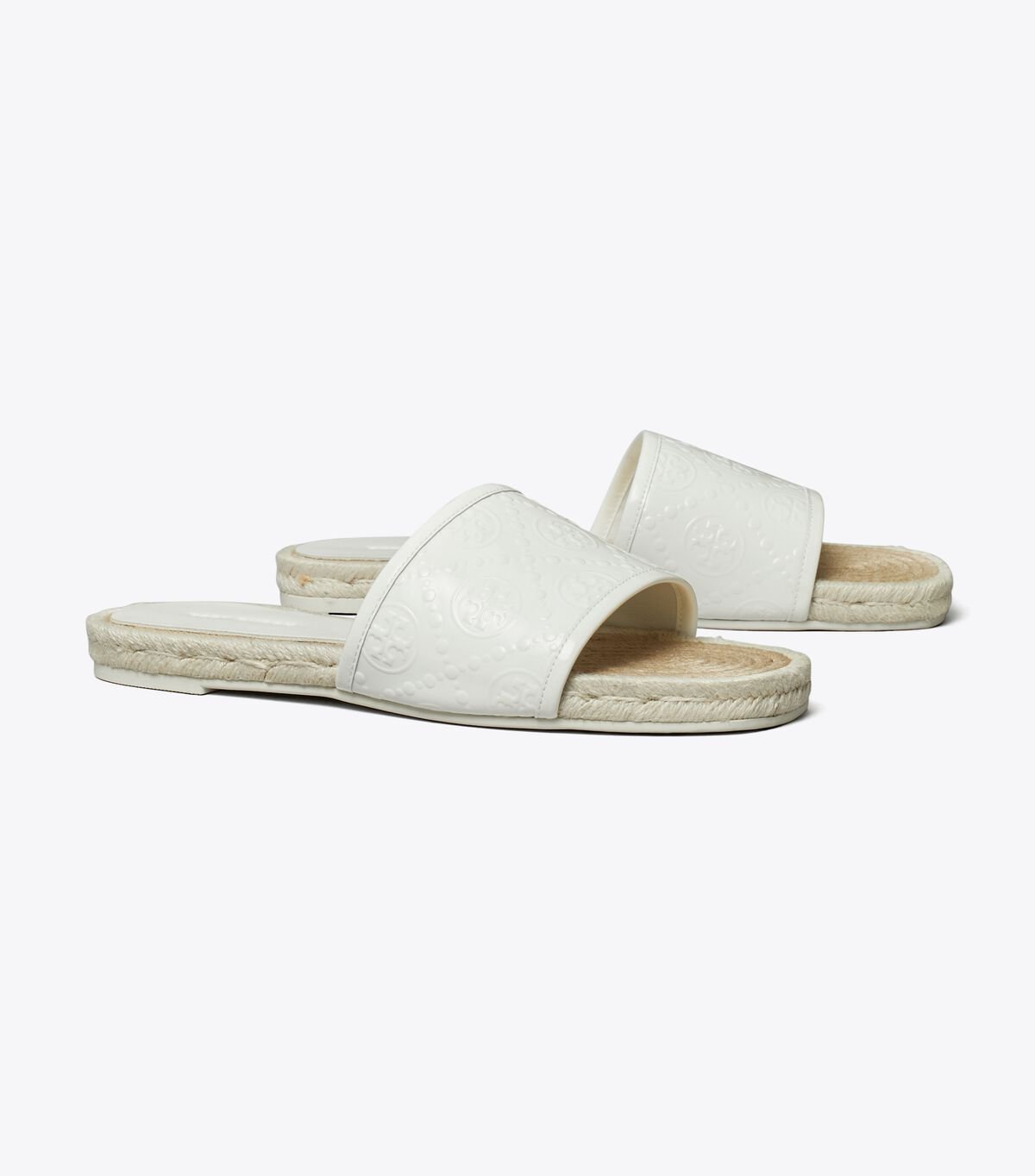 White Women\'s Tory Burch T Monogram Espadrille Slides | DWNXJT-164