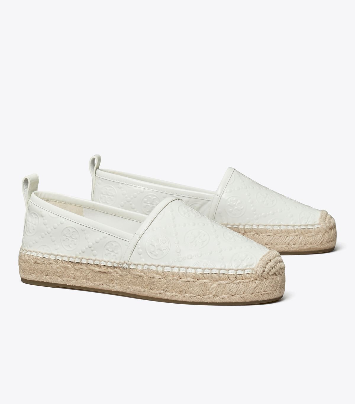 White Women\'s Tory Burch T Monogram Platform Espadrille | ZWNETD-495