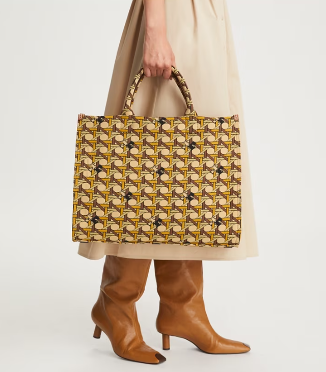 Yellow / Brown Women's Tory Burch Square Knit Handbag | OBUVMC-743