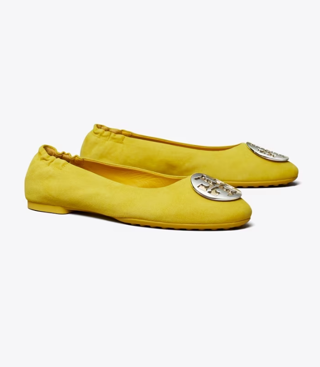 Yellow Women\'s Tory Burch Claire Flat Shoes | PZAJXI-379