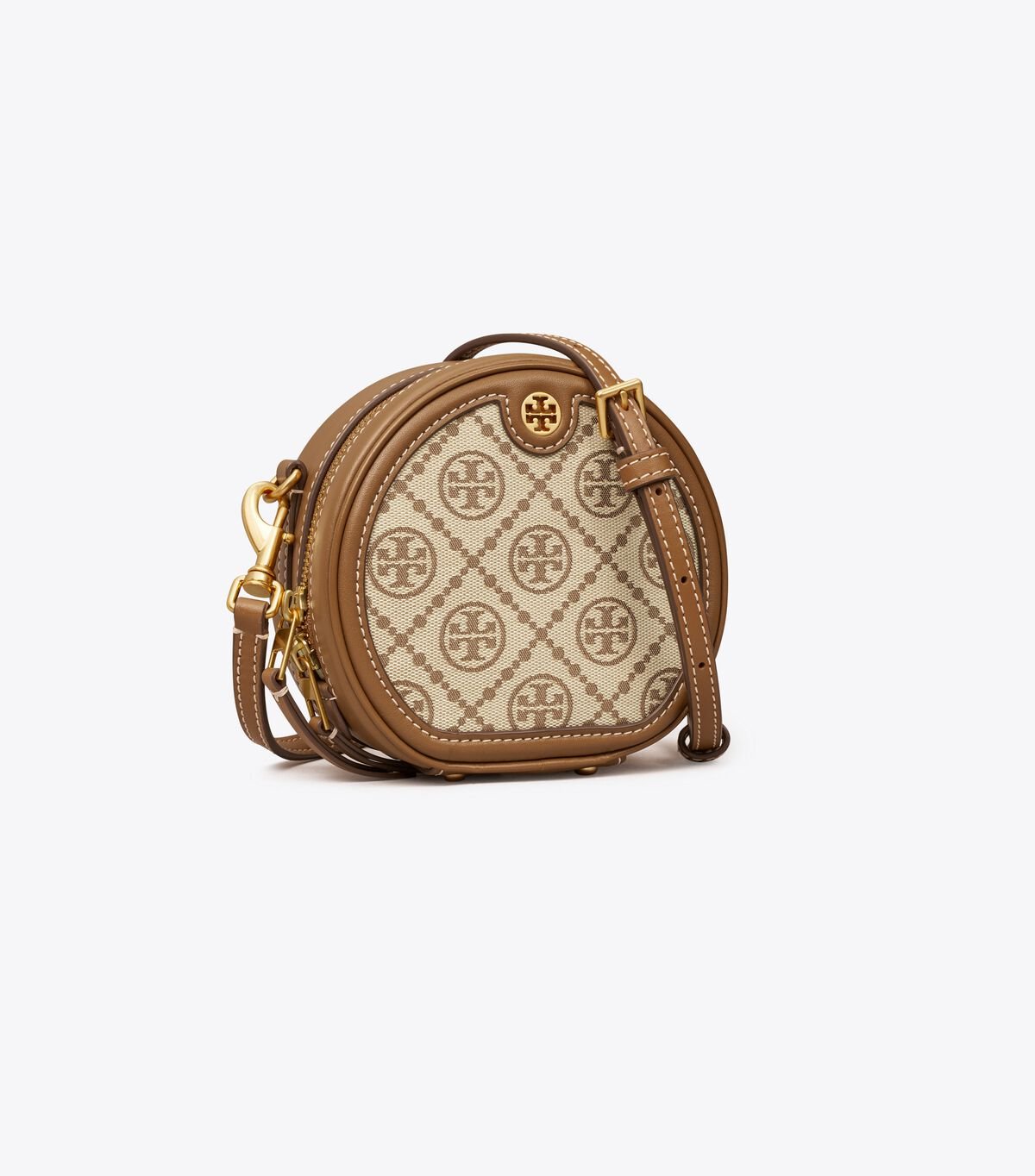 Beige Women's Tory Burch T Monogram Jacquard Petite Moon Crossbody Bags | BTNVKO-825