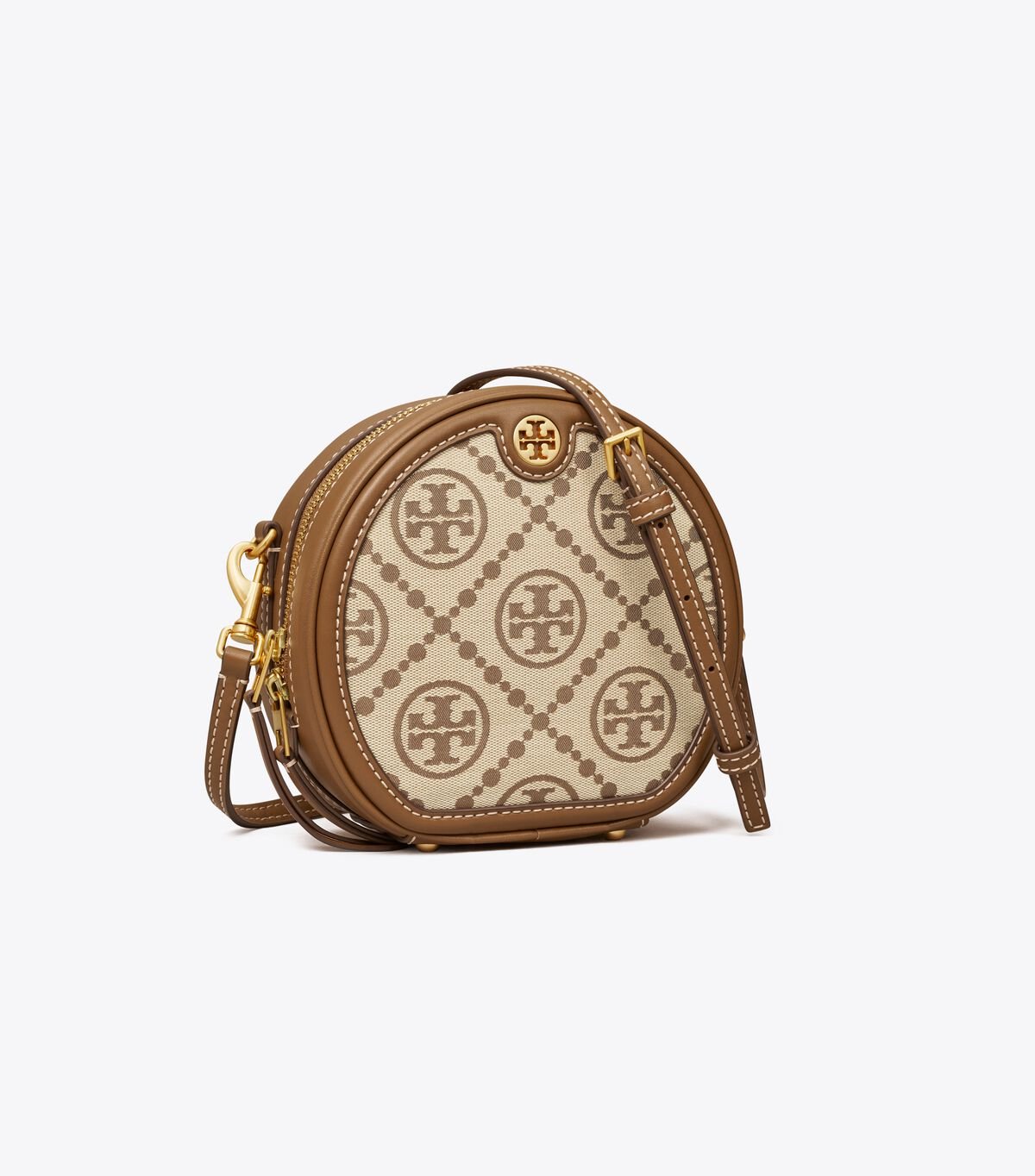 Beige Women's Tory Burch T Monogram Jacquard Moon Crossbody Bags | OMGNZI-903