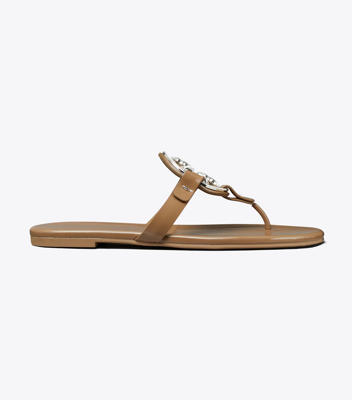 Brown Women's Tory Burch Metal Miller Soft Sandals | LRDSKC-876