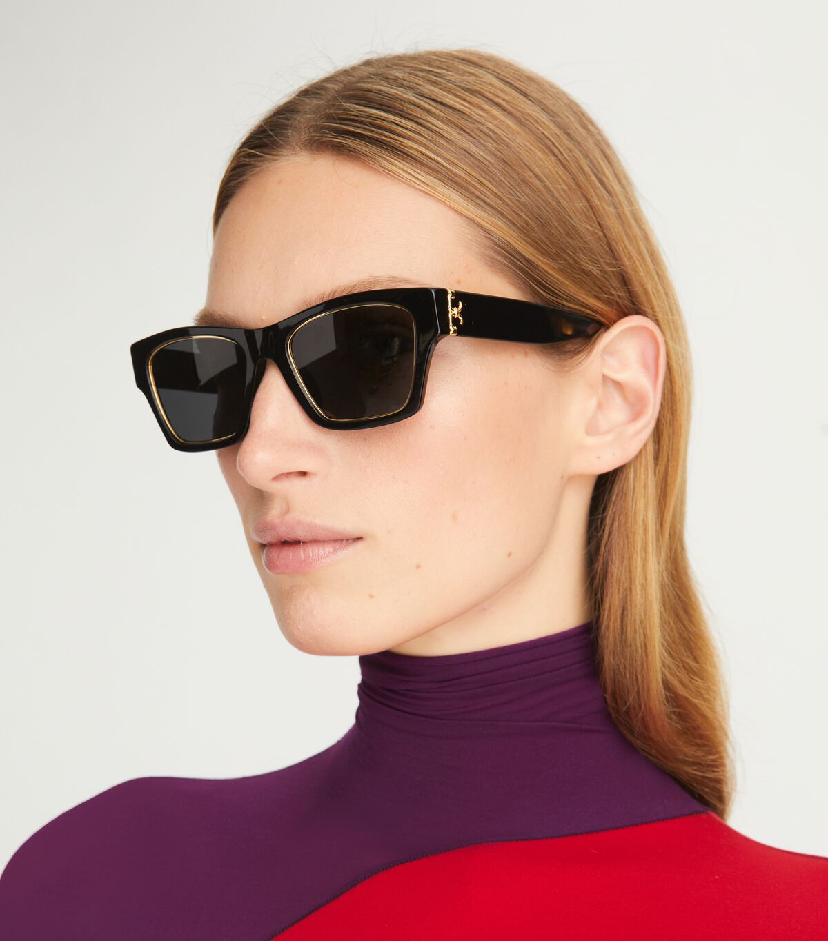 Burgundy / Grey Women's Tory Burch Trace Sunglasses | THVIUM-450