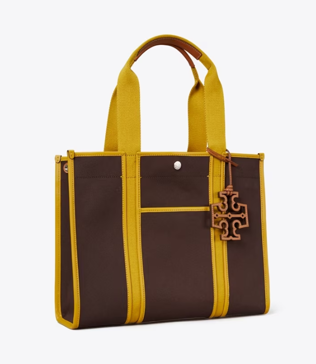 Chocolate Women's Tory Burch Twill Tory Handbag | GFRTPX-159