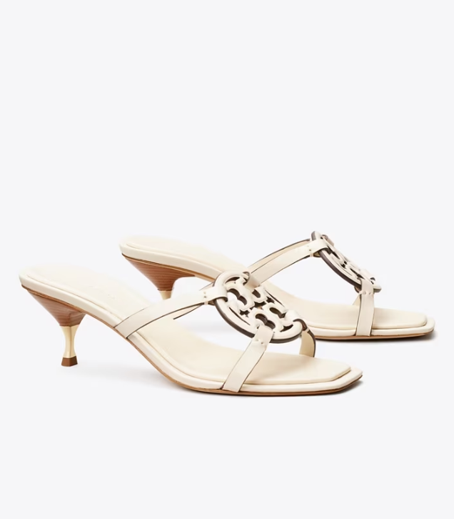 Cream Women's Tory Burch Miller Bombé Low Heels Sandals | LFJAMB-780