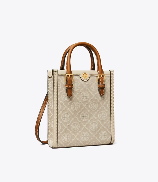 Cream Women's Tory Burch Mini T Monogram Handbag | BGVNSW-298