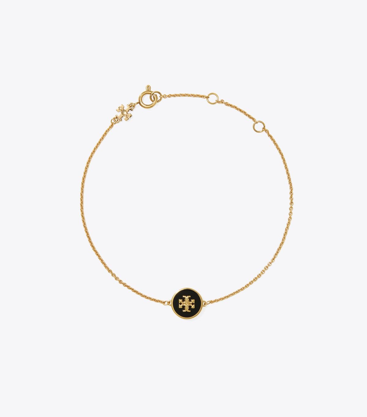 Gold / Black Women's Tory Burch Kira Enamel Chain Bracelet | DZGPOT-560