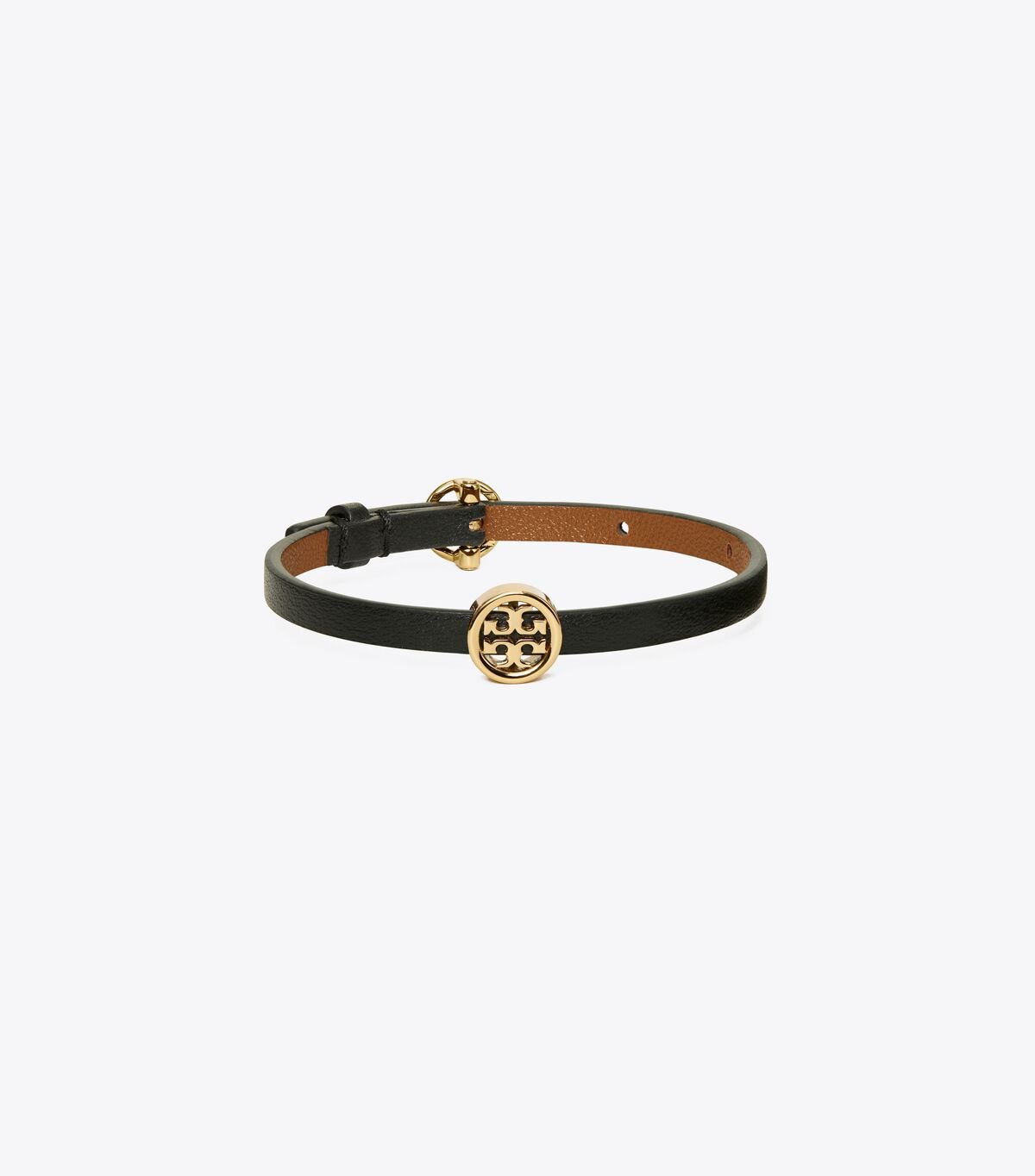 Gold / Black Women's Tory Burch Miller Leather Bracelet | QBDYRN-019