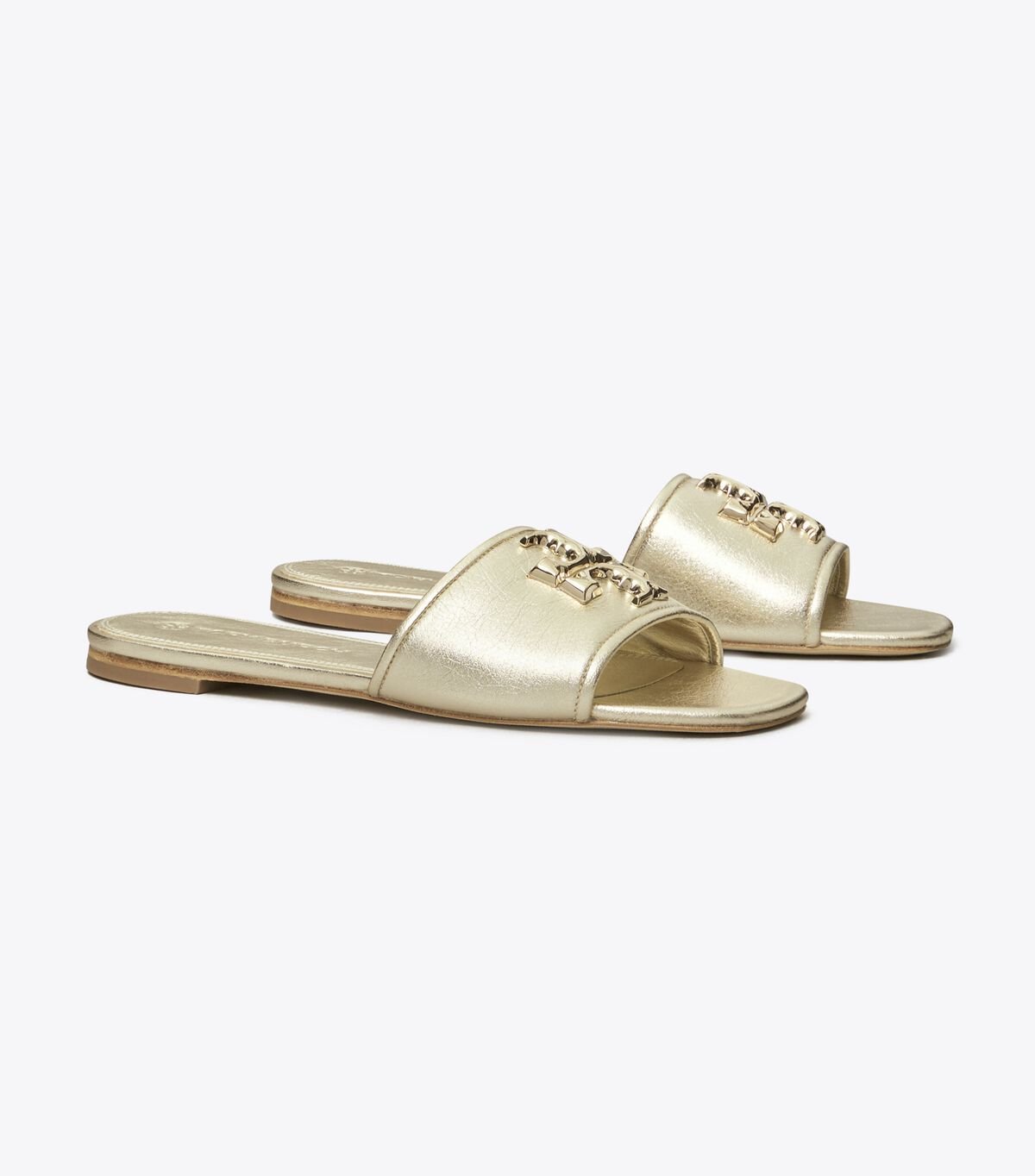 Gold Women's Tory Burch Eleanor, C-width Slides | XNDCOW-610