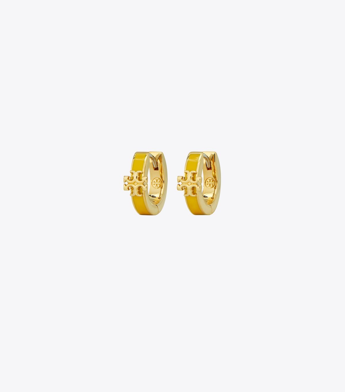 Gold Women's Tory Burch Kira Enamel Huggie Earrings | PFNOBC-354