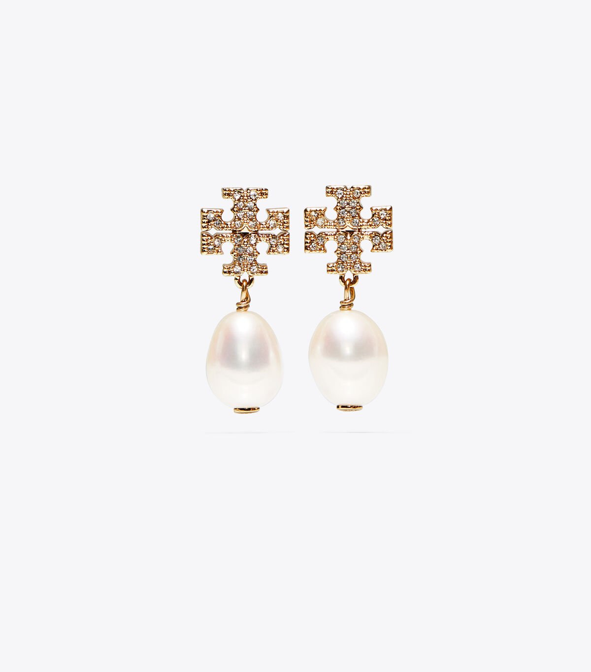 Gold Women's Tory Burch Kira Pavé Pearl Drop Earrings | PJQSVK-987