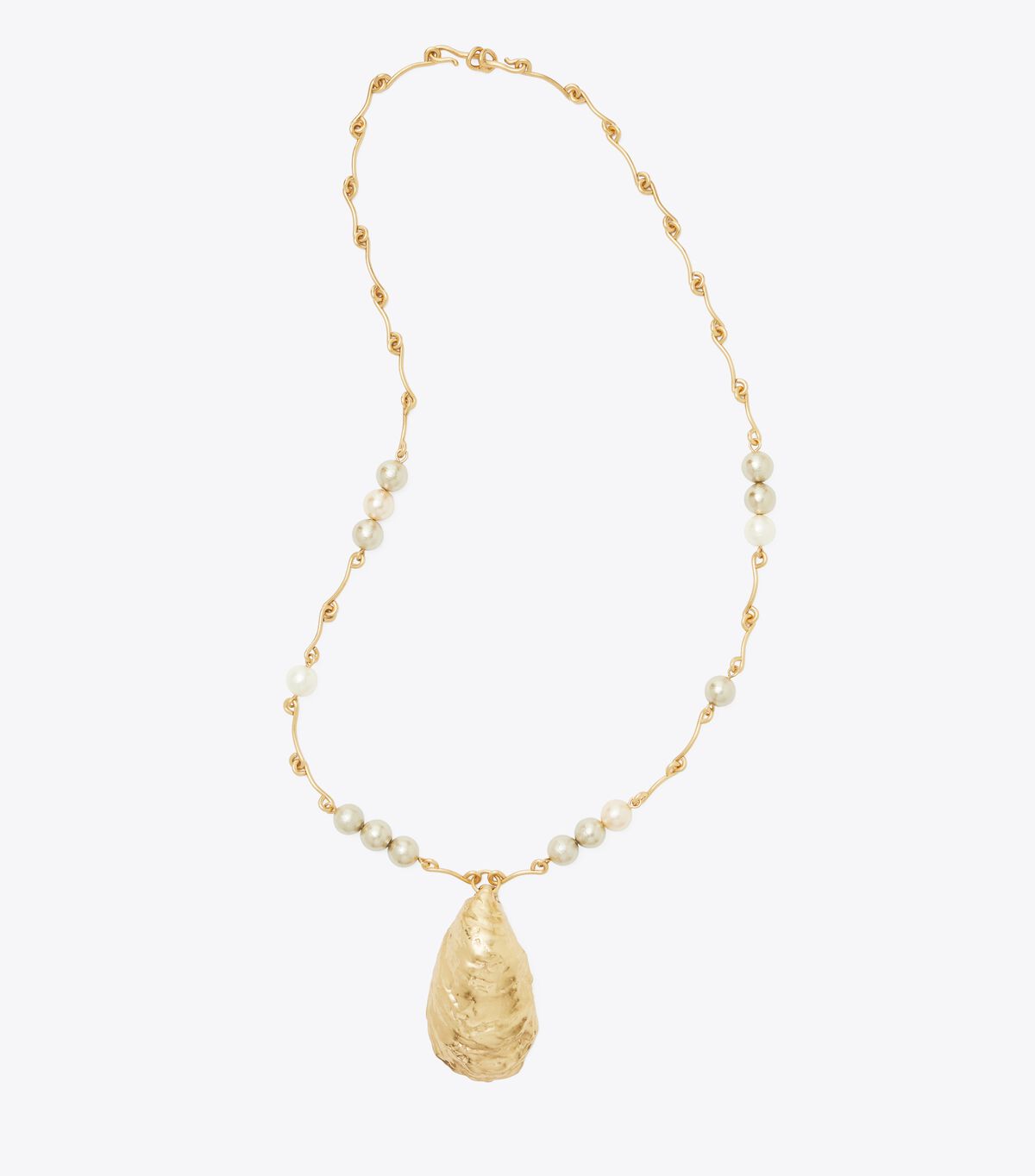 Gold Women's Tory Burch Oyster Shell Pendant Necklace | MSAVJF-703