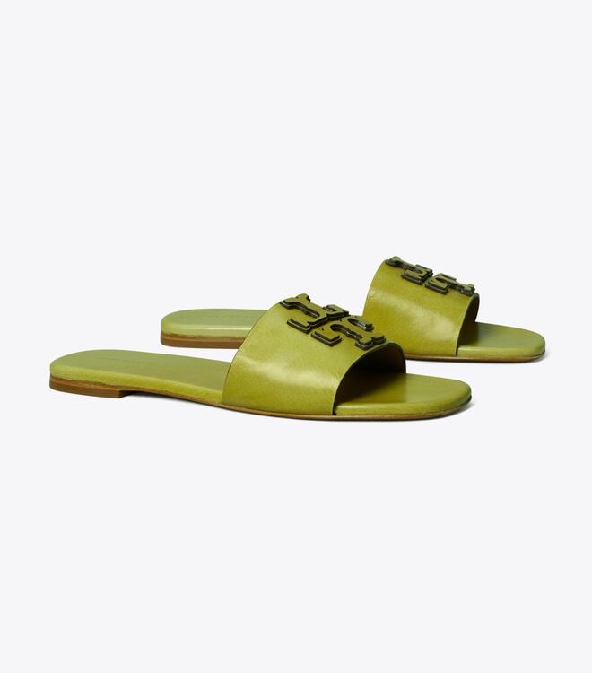 Green Women's Tory Burch Ines Slides | AFJTUY-236