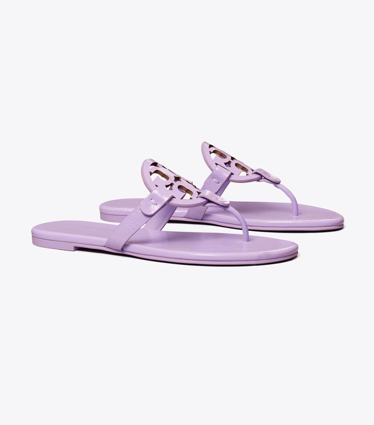 Lavender Women's Tory Burch Miller Soft Patent Leather Sandals | JEFLSX-129