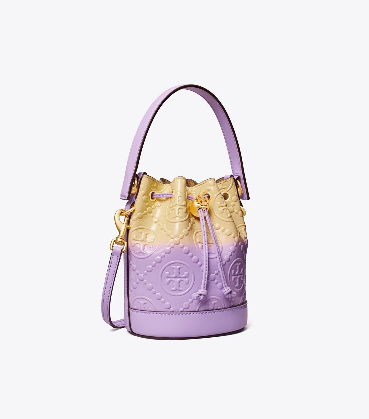 Lavender Women's Tory Burch Mini T Monogram Dip-dye Bucket Bags | VCAGLE-643