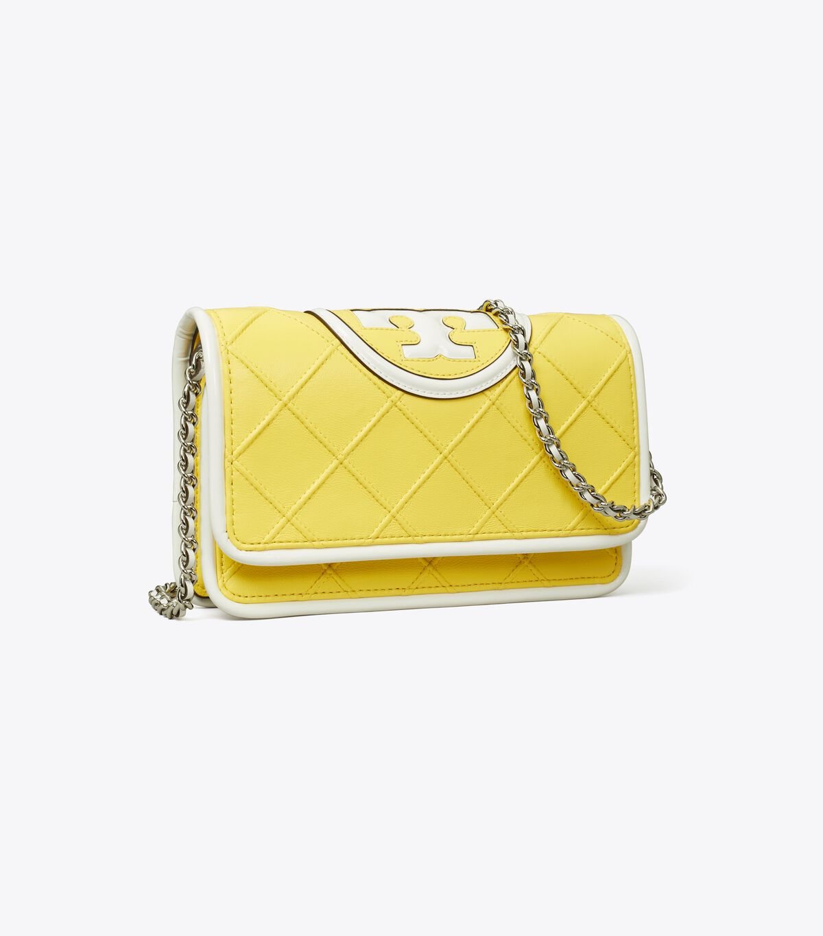 Lemon Women's Tory Burch Fleming Soft Patent Border Chain Crossbody Bags | YACUPD-715