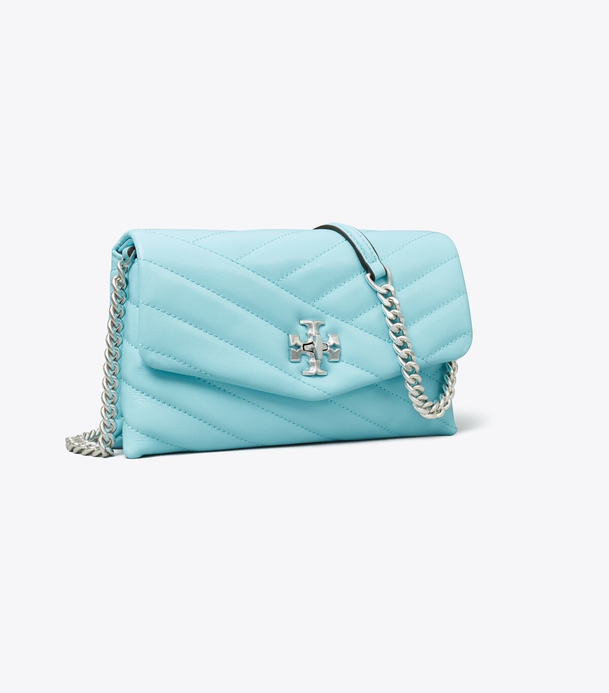 Light Blue Women's Tory Burch Kira Chevron Chain Crossbody Bags | LZUFYP-289