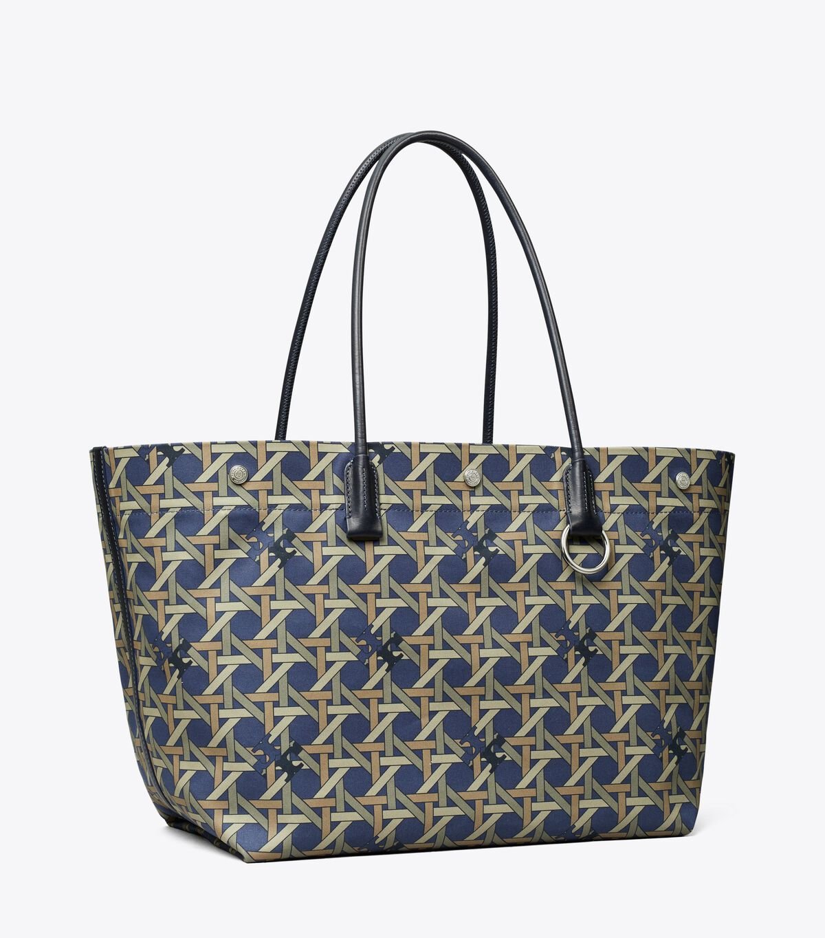 Navy Women's Tory Burch Canvas Basketweave Tote Bags | TBZKWX-426