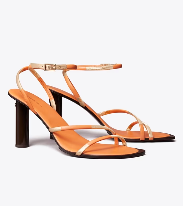 Orange Women's Tory Burch Split Mignon Strappy Heels Sandals | LNXIUH-814