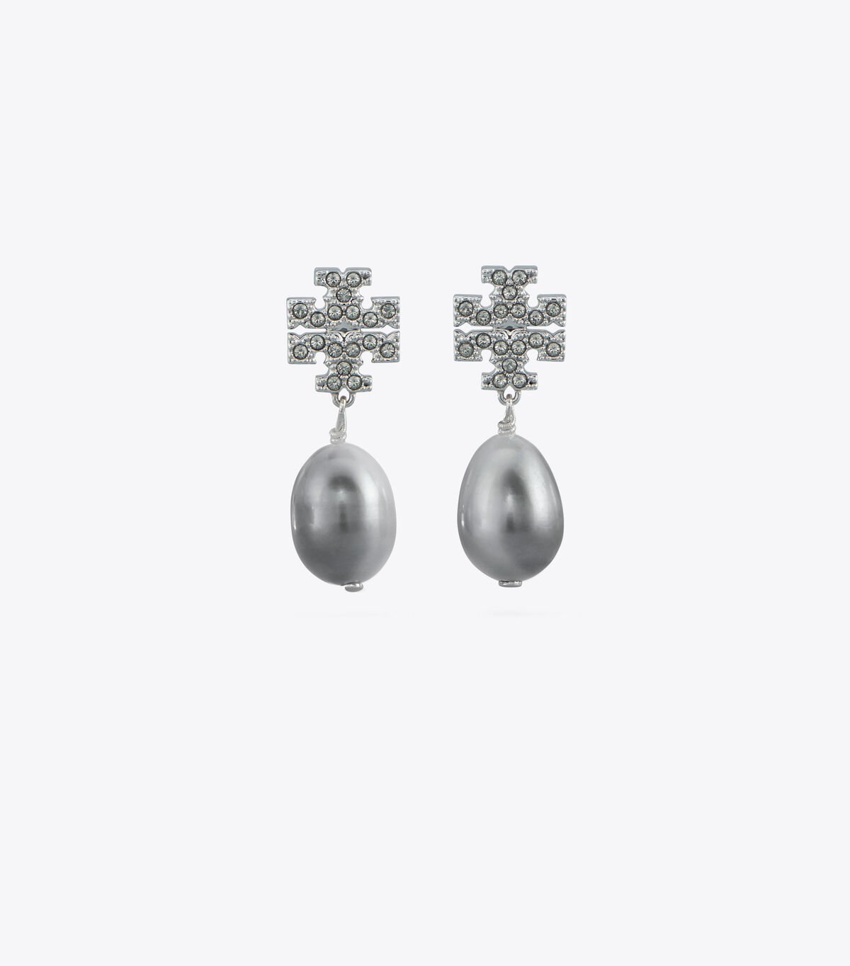 Silver Women's Tory Burch Kira Pavé Pearl Drop Earrings | ZOQCFY-605