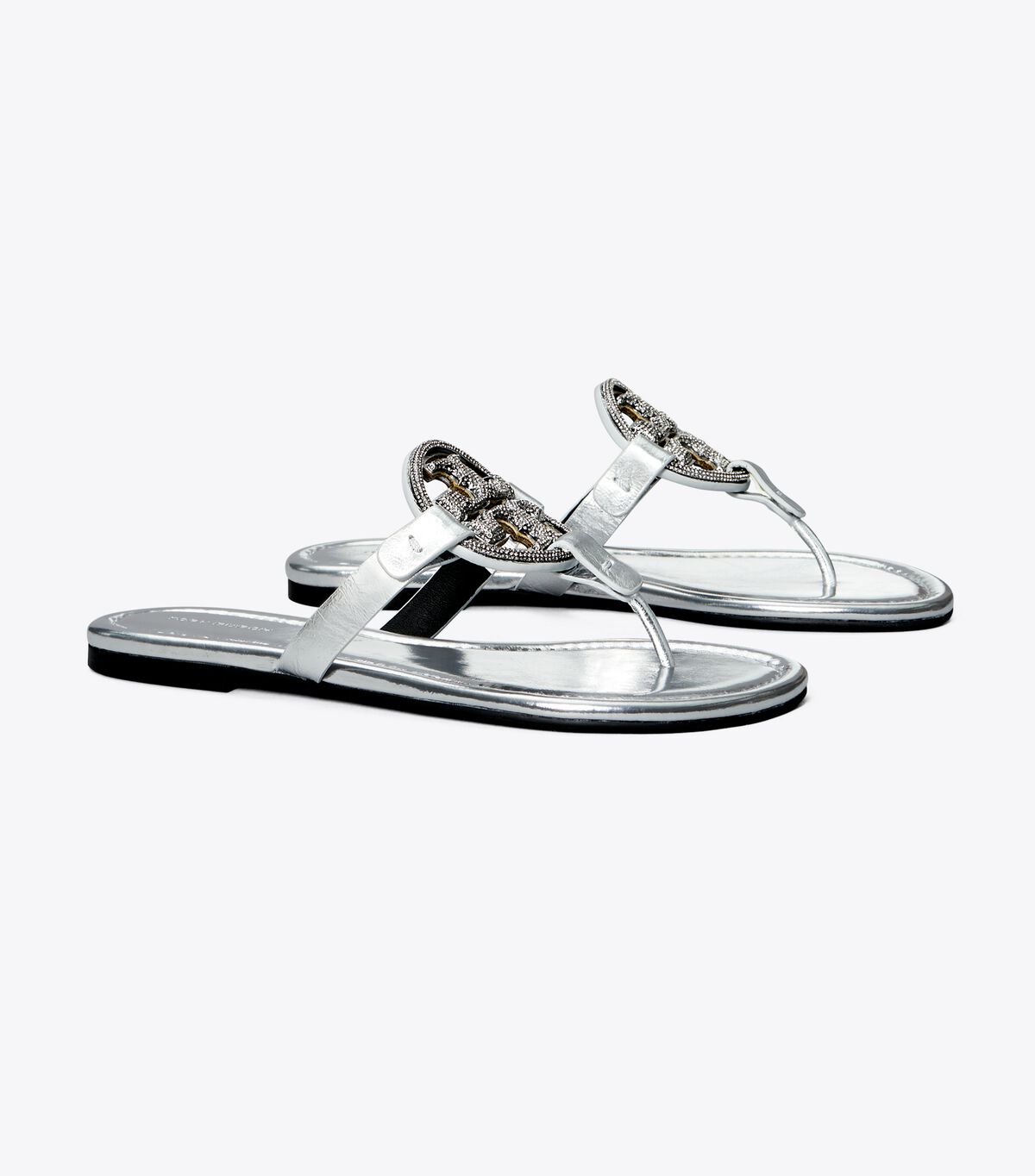 Silver Women's Tory Burch Miller Pavé Sandals | VRCGOT-045