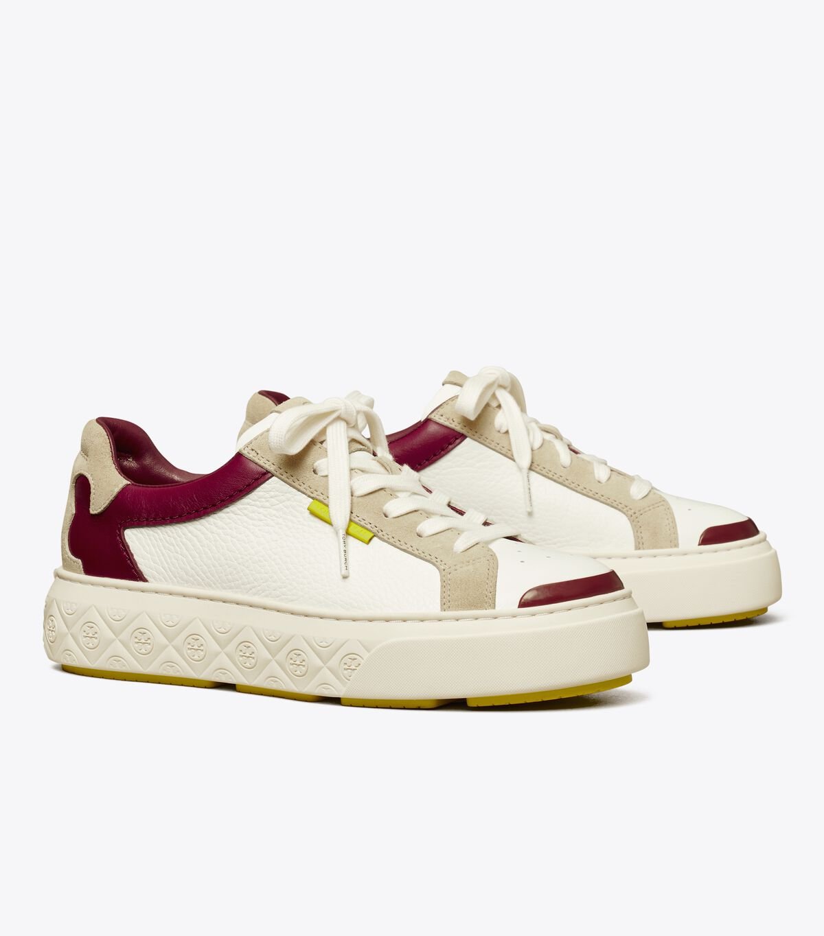 White / Burgundy Women's Tory Burch Ladybug Sneakers | KRPTHL-703