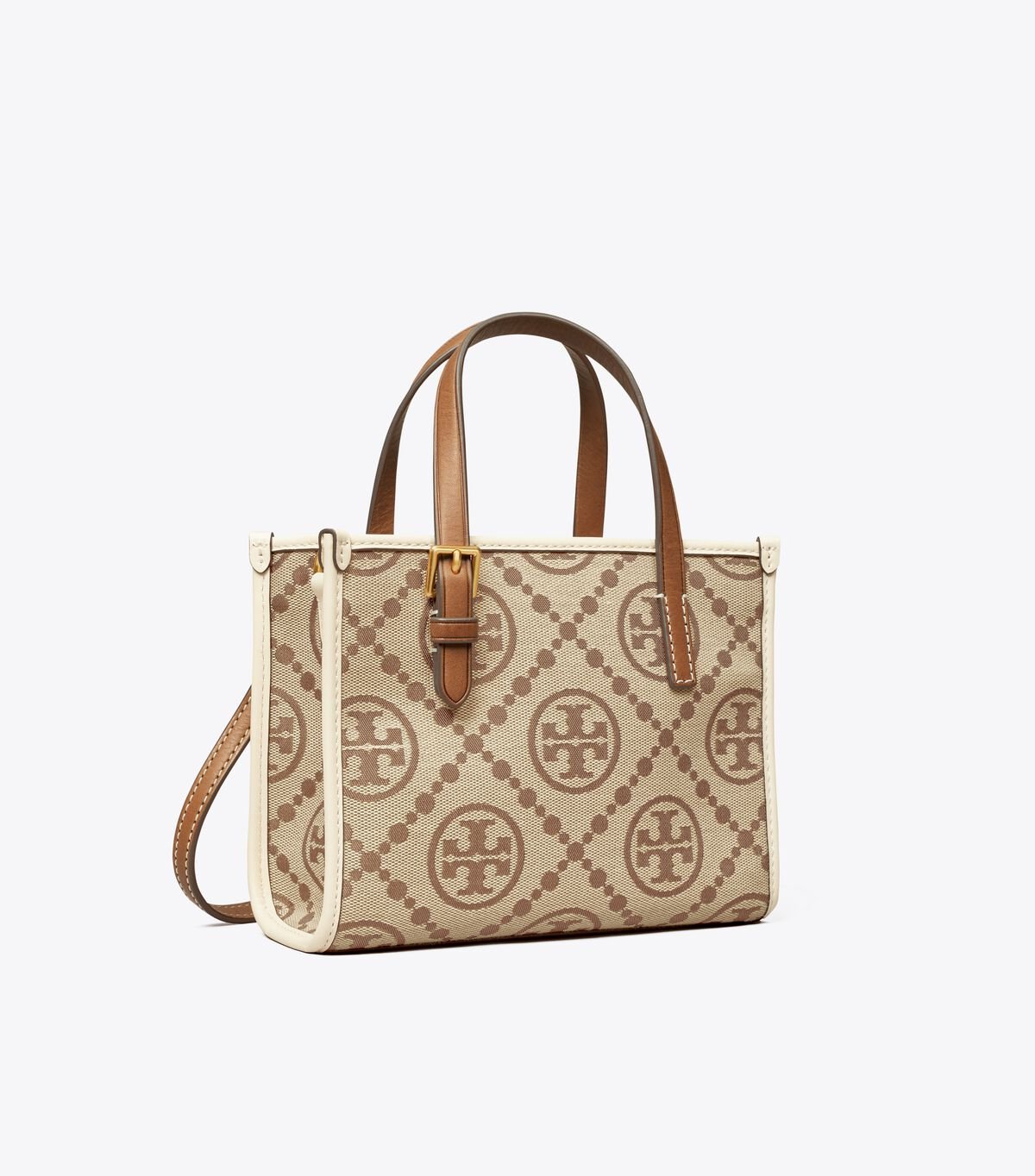 White Women's Tory Burch Mini T Monogram Square Tote Bags | RYPMLH-964