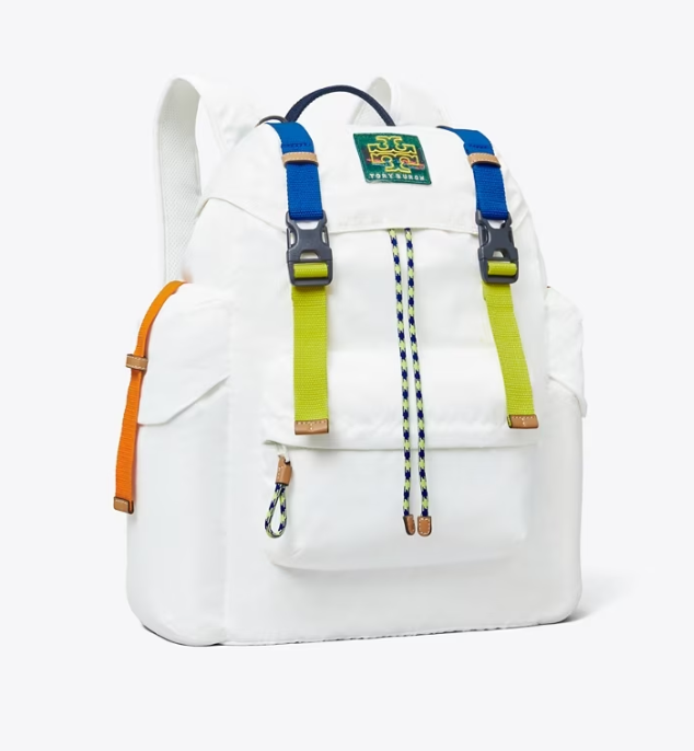 White Women's Tory Burch Ripstop Backpacks | UFKOAE-914