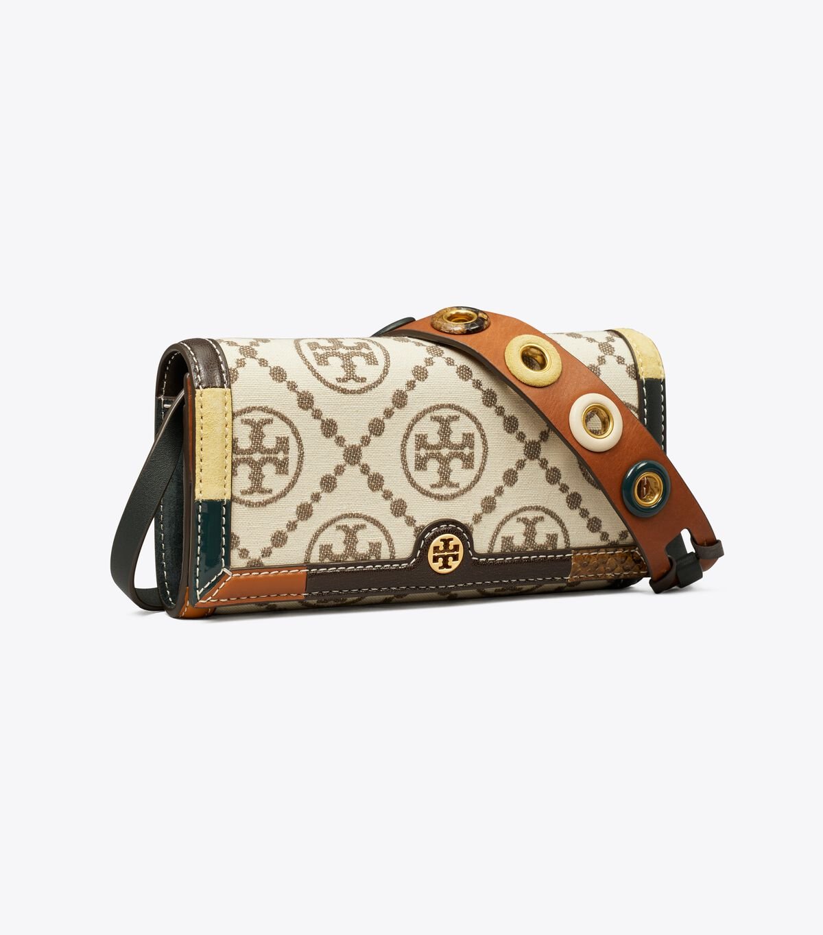 White Women's Tory Burch T Monogram Grommet Crossbody Bags | YHJISE-407