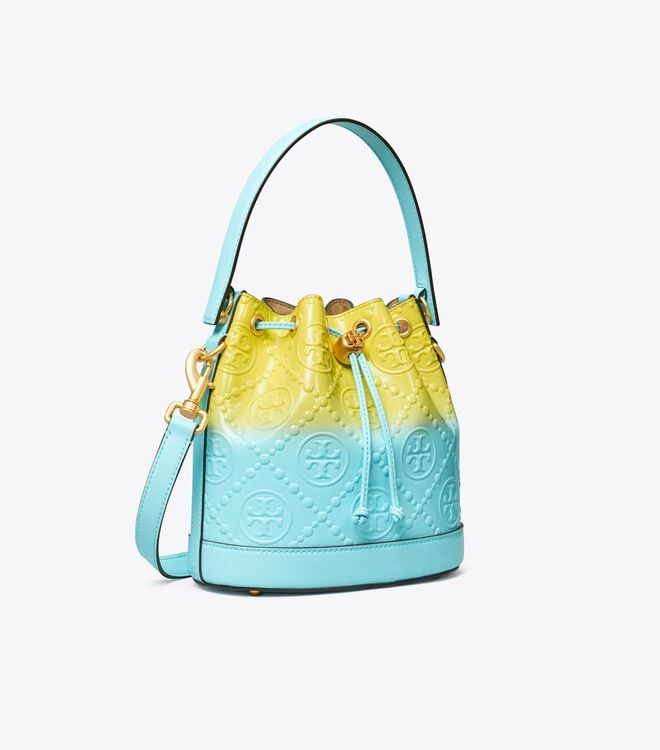 Yellow / Light Women's Tory Burch T Monogram Dip-dye Bucket Bags | JOAGIQ-742