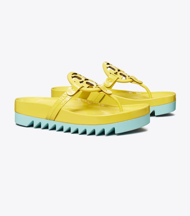 Yellow Women's Tory Burch Miller Cloud Lug Sandals | IRCVES-312